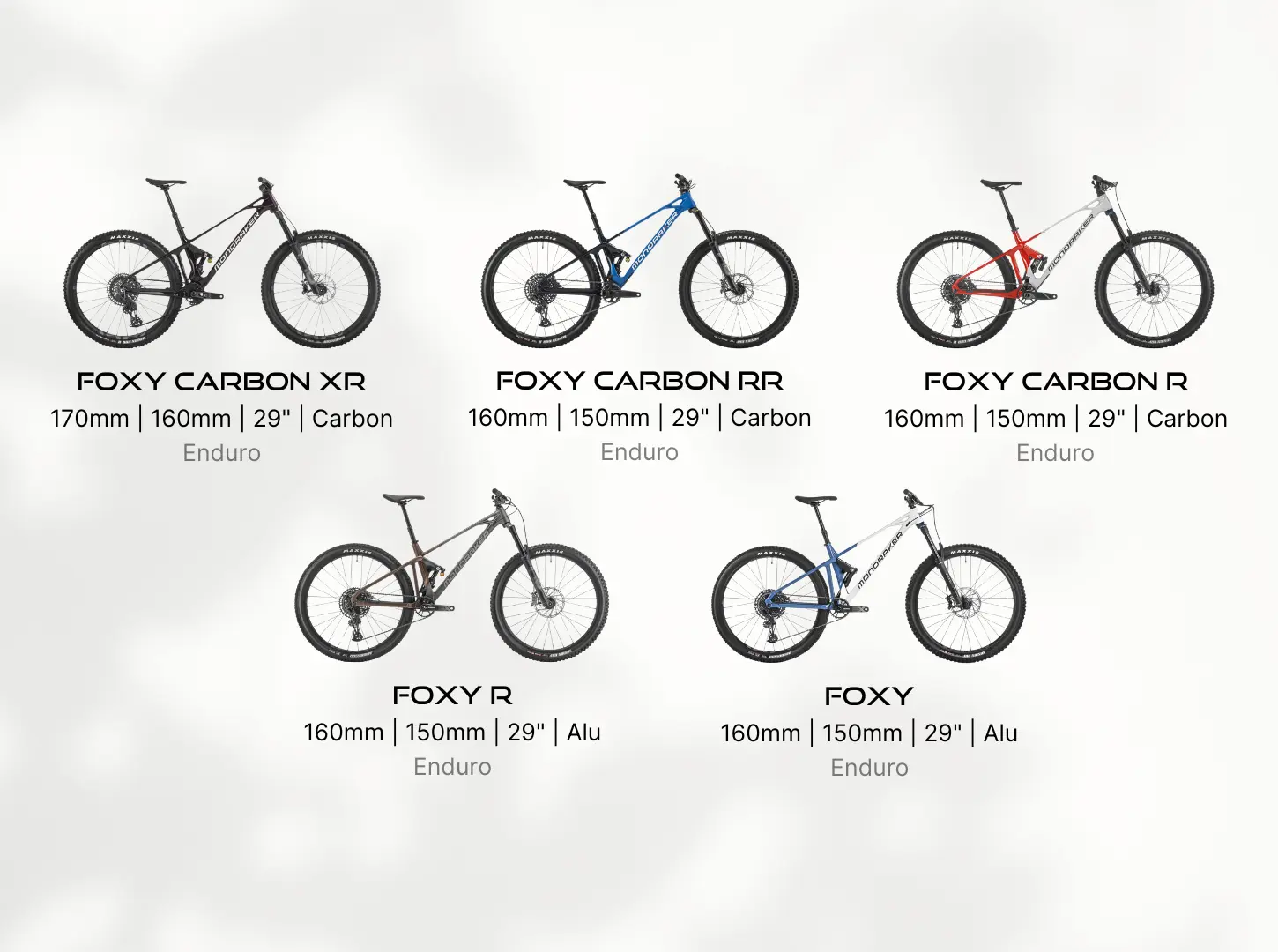 Mondraker Foxy Ausstattungsvarianten Mondraker Foxy Ausstattungsvarianten