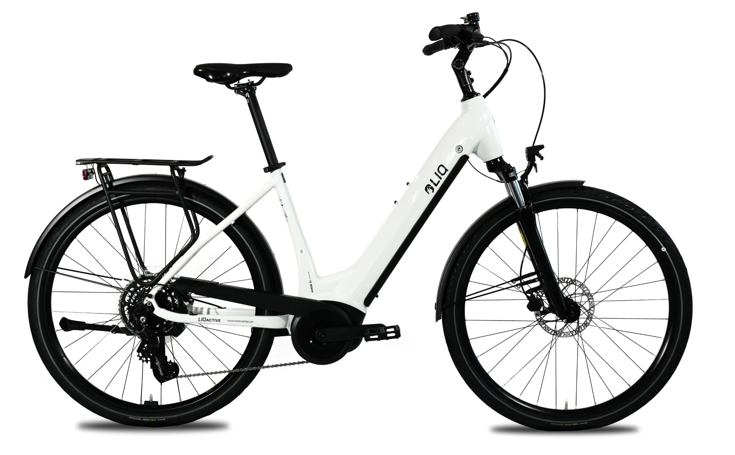 LIQBike Active Trapez Bosch Performance Line 500Wh Weiß Seitenansicht rechts