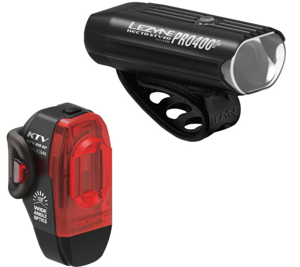 Lezyne Hecto Drive Pro 400+ / KTV Drive StVZO verlichtingsset Lezyne Hecto Drive Pro 400+ / KTV Drive StVZO verlichtingsset